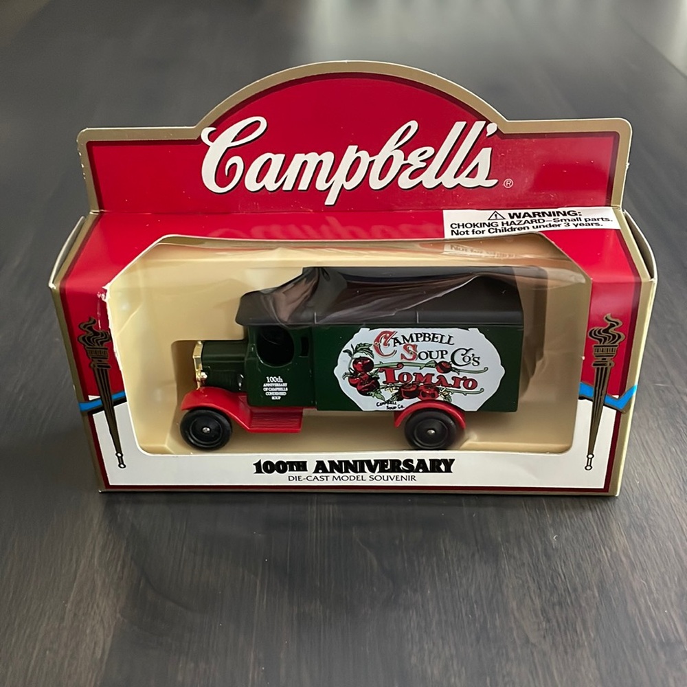 Campbell’s Soup 100th Anniversary Die Cast Souvenir Tomato Soup Truck Green NEW